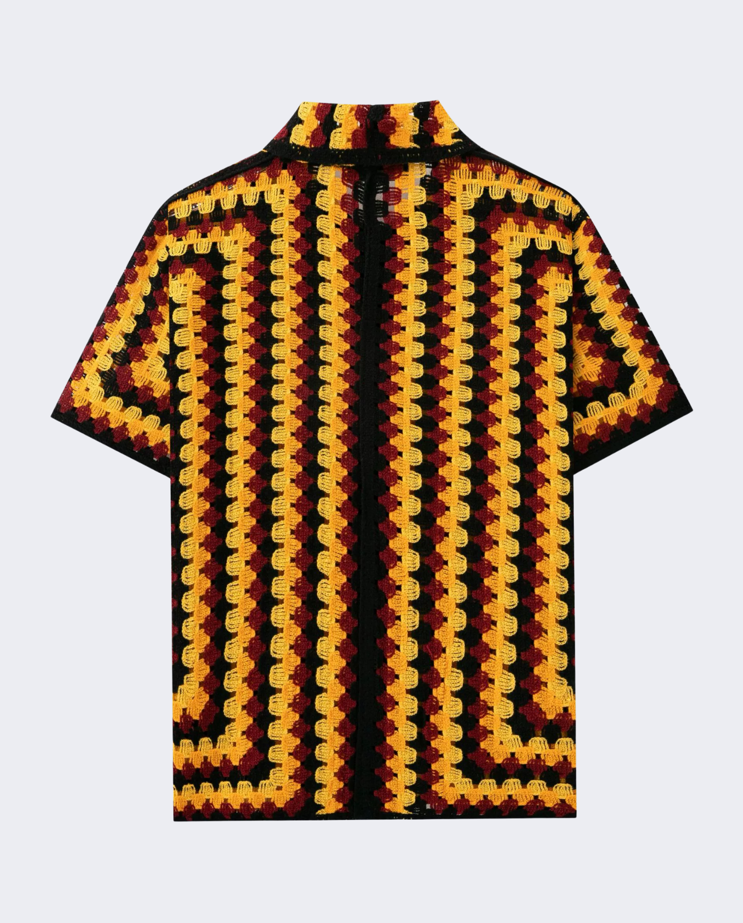 Emil – Bold crochet stripes – Button-up shirt-10174976885079-Cedar Noire
