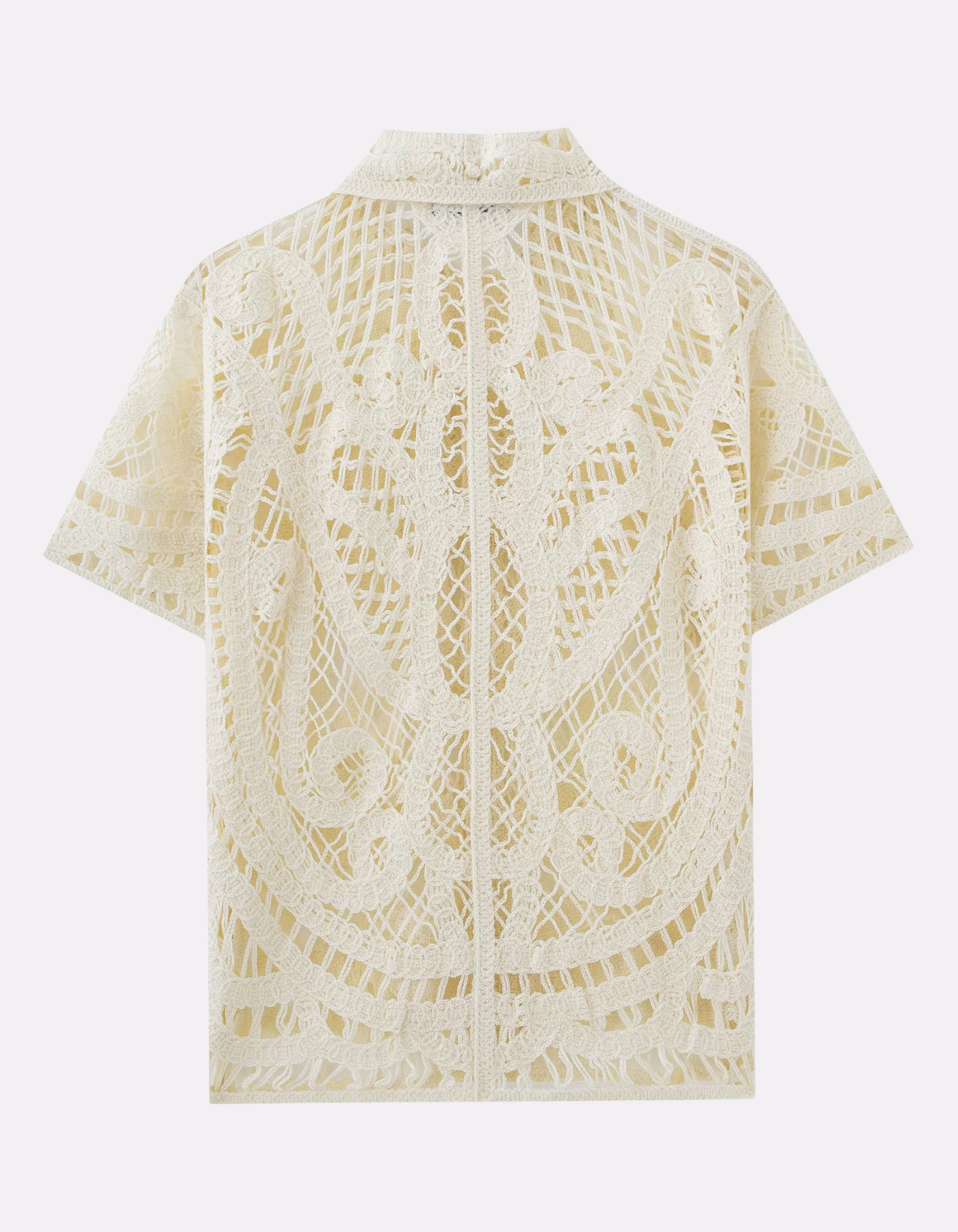 Giovanne – Intricate crochet design – Button-up shirt-10175020073303-Cedar Noire