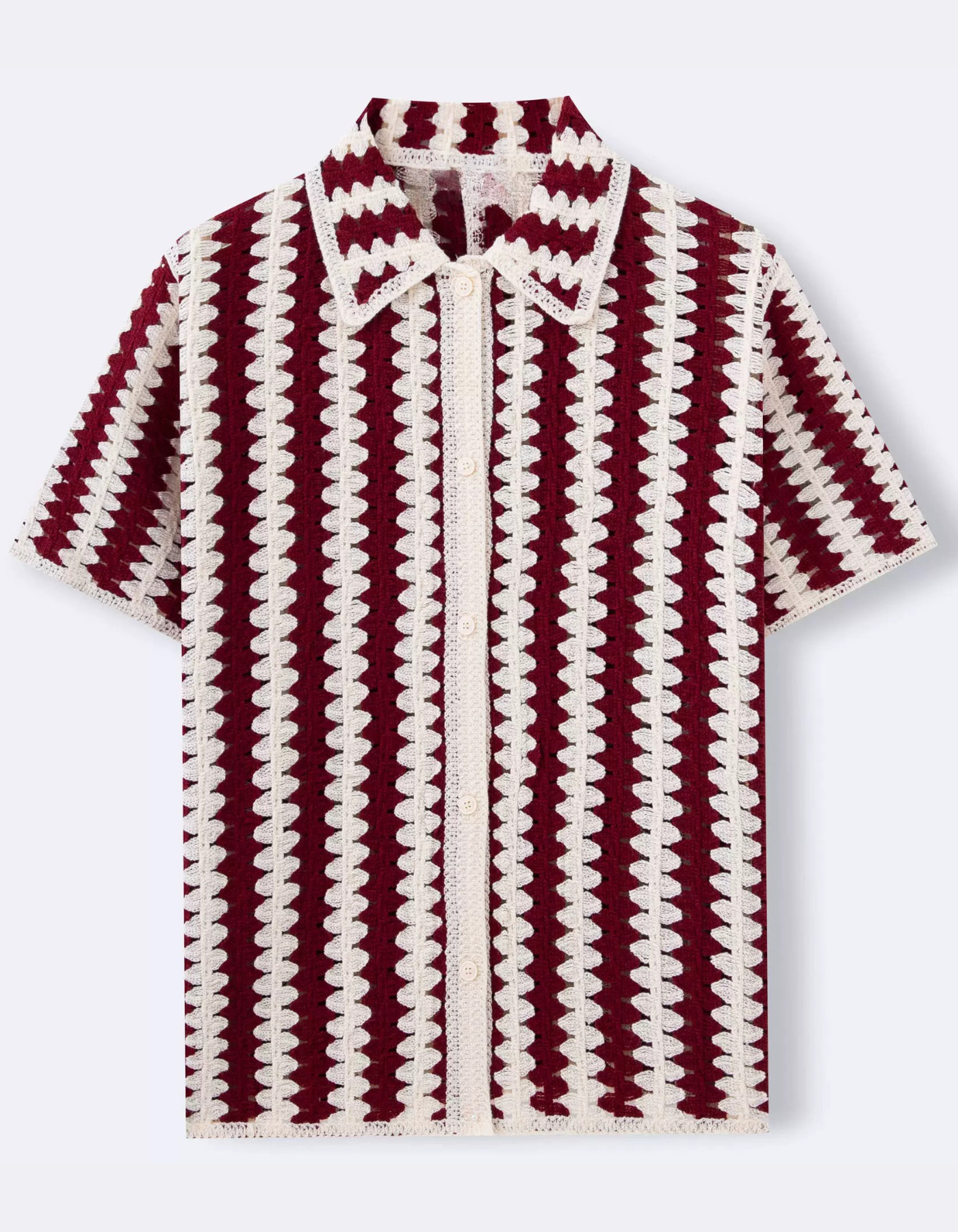 Jack – Bold zigzag crochet pattern – Button-up shirt-10175050613079-Cedar Noire