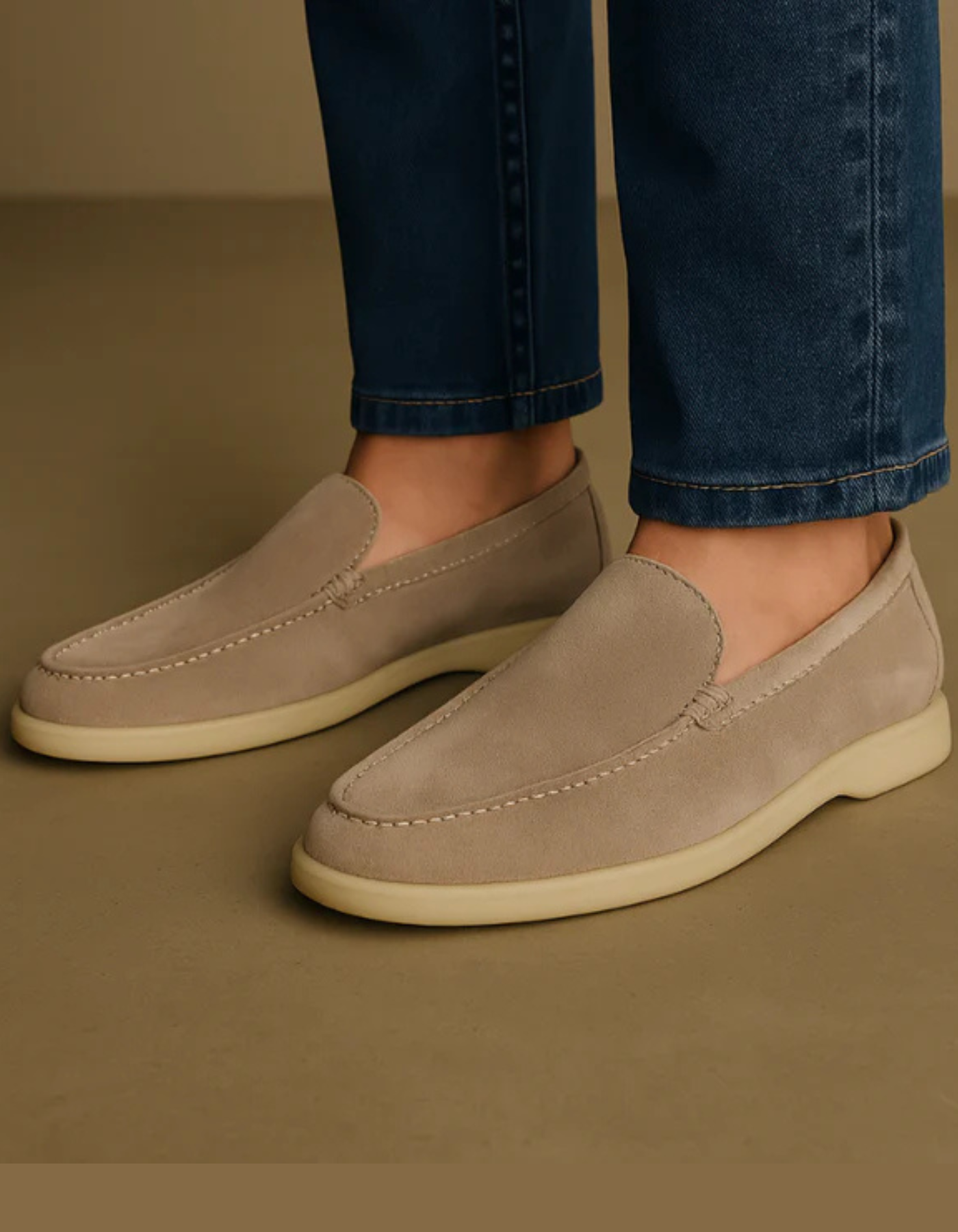 Micheli – Timeless comfort – Slip-On Loafers - Beige-10133535162711-Cedar Noire