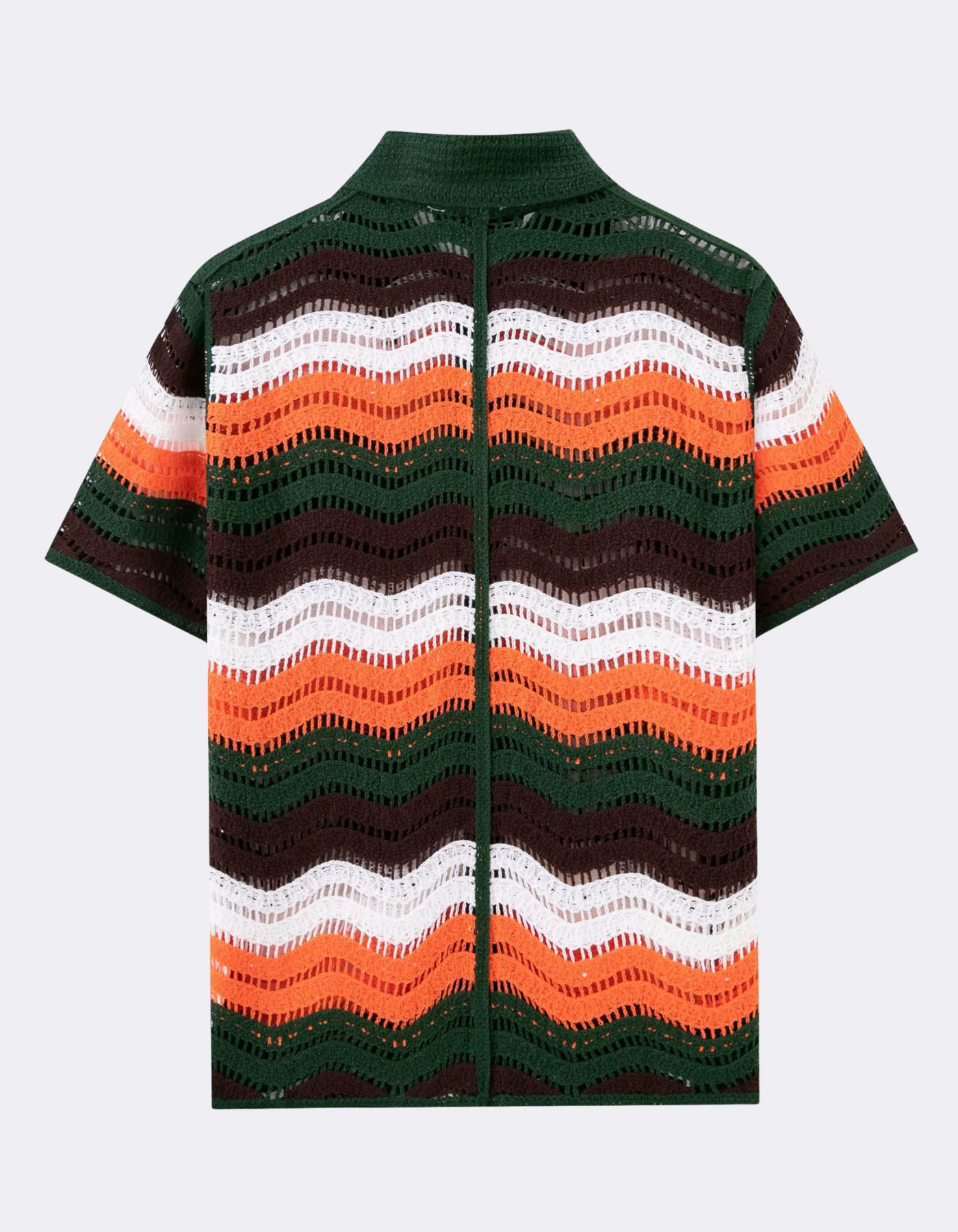 Rivallo – Wavy stripe knit – Crochet shirt-10174611751255-Cedar Noire