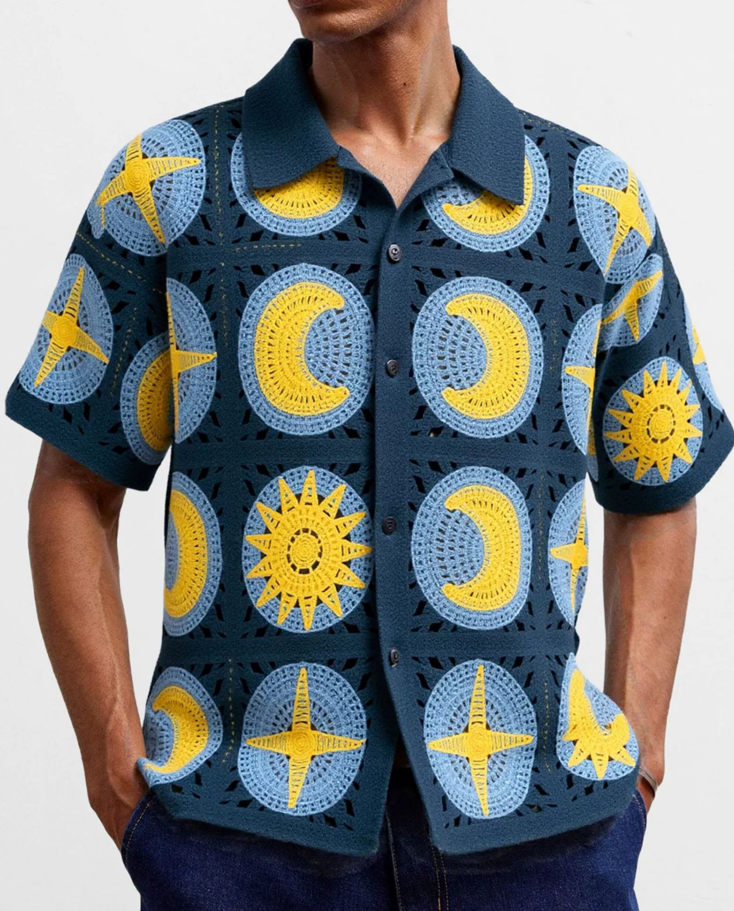 Solano – Sun and moon crochet pattern – Button-up shirt-10175034687831-Cedar Noire